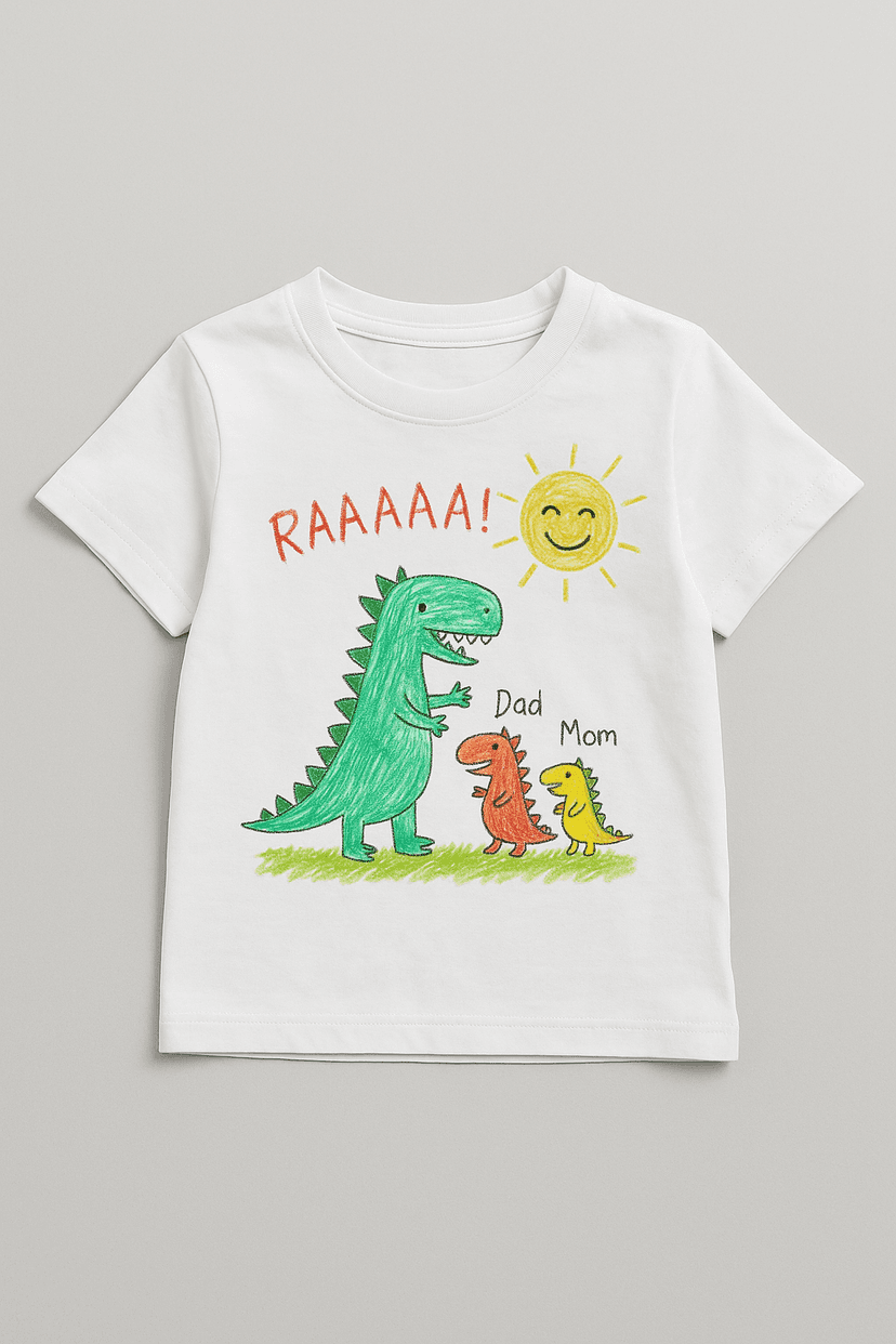 T-Shirt mit Dino-Kunst